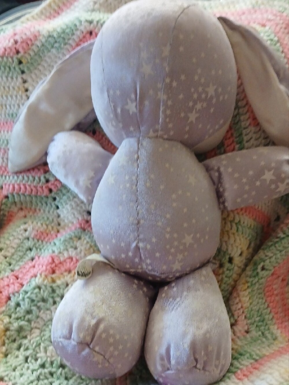 Vintage Lavender  Mattel Mib Pj Sparkles Plush Starry Bunny Stuffed Animal - - Picture 2 of 2